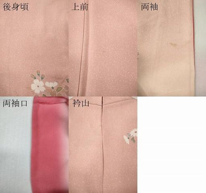 平和屋着物●訪問着　扇面花蝶文　暈し染め　金彩　正絹　逸品　CABN5092ut