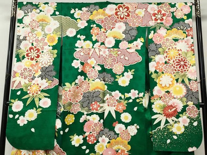 平和屋着物●豪華振袖　松竹梅　金彩　正絹　逸品　CABN5097ut