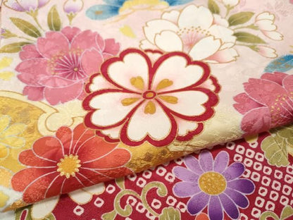 平和屋着物●豪華振袖　刺繍　鞠花文　暈し染め　金彩　正絹　逸品　CABN5098ut