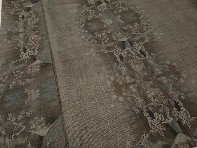 平和屋着物●本場大島紬　9マルキ　遠山花鳥間道　正絹　逸品　CABN5105ut