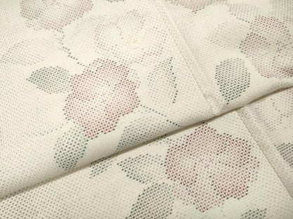 平和屋着物●本場大島紬　白大島　9マルキ　草花間道　正絹　逸品　CABN5106ut