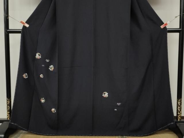 平和屋着物●訪問着　総刺繍　扇面草花文　金糸　正絹　逸品　未使用　CABN5108ut