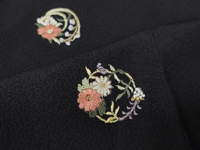 平和屋着物●訪問着　総刺繍　扇面草花文　金糸　正絹　逸品　未使用　CABN5108ut