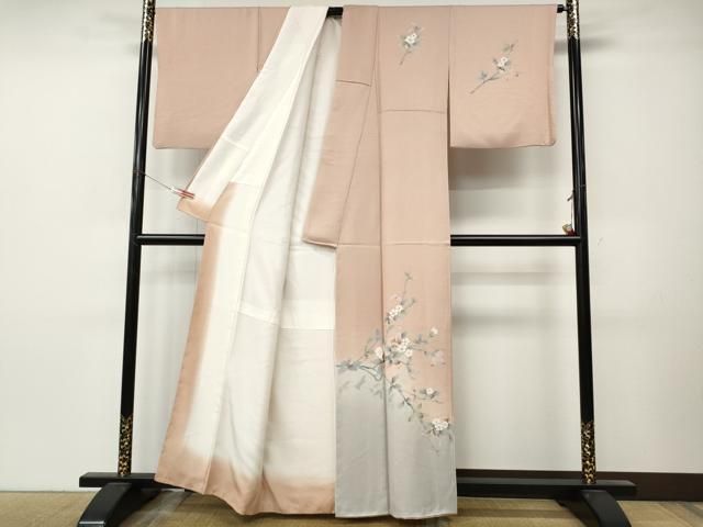 平和屋着物●訪問着　友禅　枝花文　暈し染め　正絹　逸品　CABN5111ut