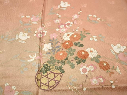 平和屋着物●訪問着　花籠文　暈し染め　金彩　鈴乃屋扱い　正絹　逸品　CABN5112ut