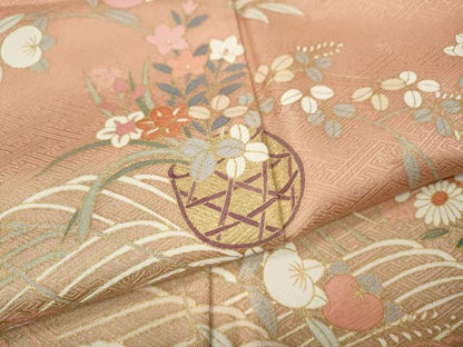 平和屋着物●訪問着　花籠文　暈し染め　金彩　鈴乃屋扱い　正絹　逸品　CABN5112ut