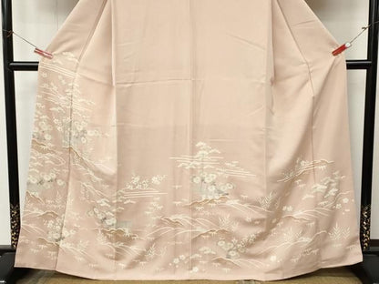 平和屋着物●訪問着　立波草花文　金彩　正絹　逸品　CABN5117ut