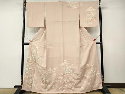 平和屋着物●訪問着　立波草花文　金彩　正絹　逸品　CABN5117ut