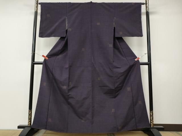 平和屋着物●結城紬　80亀甲　短冊文　飛び亀甲柄　正絹　逸品　CABN5119ut