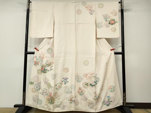 平和屋着物●訪問着　雪輪草花文　金彩　正絹　逸品　CABN5123ut