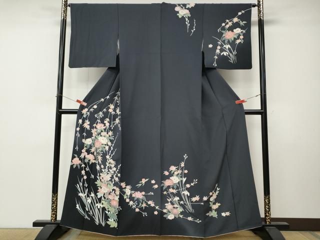 平和屋着物●訪問着　草花文　暈し染め　金彩　正絹　逸品　CABN5124ut
