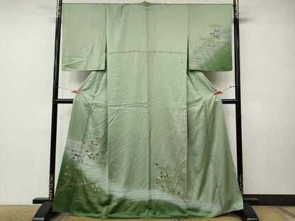 平和屋着物●訪問着　南天文　暈し染め　金彩　正絹　逸品　CABN5140ut