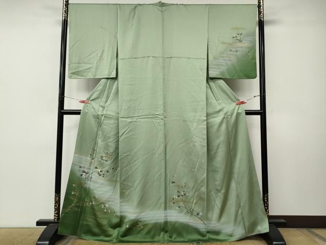 平和屋着物●訪問着　南天文　暈し染め　金彩　正絹　逸品　CABN5140ut