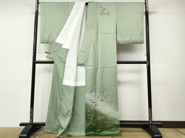 平和屋着物●訪問着　南天文　暈し染め　金彩　正絹　逸品　CABN5140ut