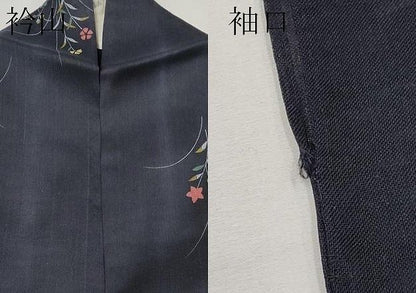 平和屋着物＊夏物　小紋　紗紬　草花文　やまと誂製　正絹　逸品　CABN5843tx