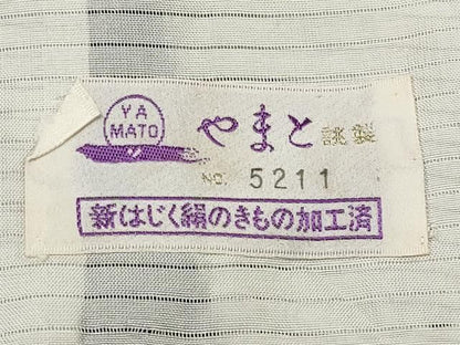 平和屋着物＊夏物　小紋　紗紬　草花文　やまと誂製　正絹　逸品　CABN5843tx