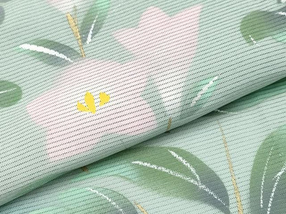平和屋着物＊夏物　訪問着　絽　手描き　草花文　暈し染め　金銀彩　正絹　逸品　CABN5847tx
