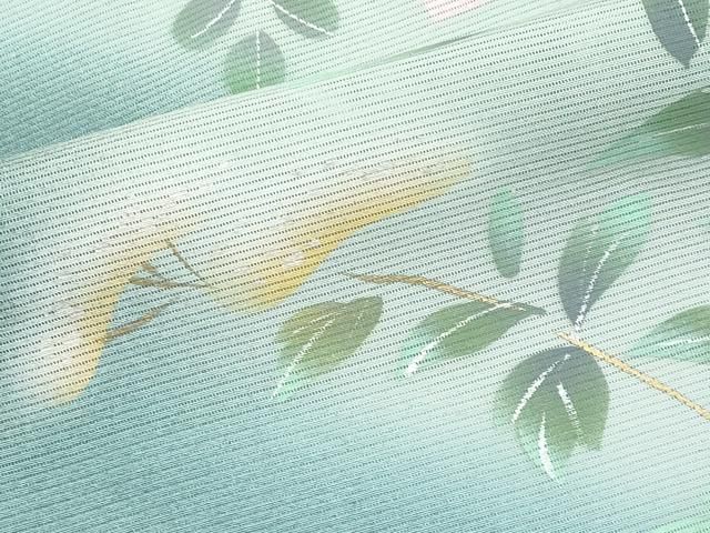 平和屋着物＊夏物　訪問着　絽　手描き　草花文　暈し染め　金銀彩　正絹　逸品　CABN5847tx