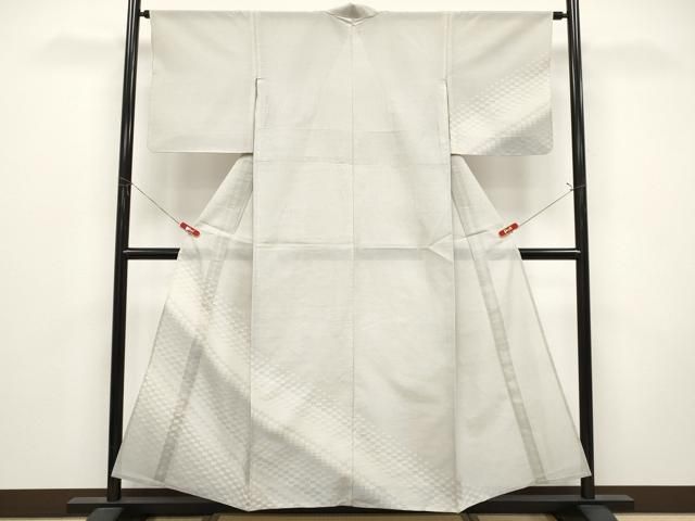 平和屋着物＊夏物　訪問着　本場大島紬　夏大島　変わり市松文様　正絹　逸品　CABN5848tx