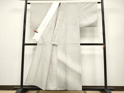 平和屋着物＊夏物　訪問着　本場大島紬　夏大島　変わり市松文様　正絹　逸品　CABN5848tx
