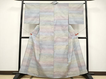 平和屋着物＊夏物　紗紬　霞文　正絹　逸品　CABN5856tx