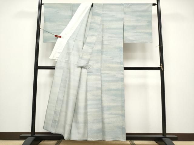 平和屋着物＊夏物　石川県指定無形文化財　夏牛首紬　白山工房　手織り　霞文　さが美扱い　正絹　逸品　CABN5857tx