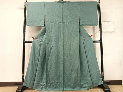 平和屋着物●上質な色無地　南天地紋　御召茶色　正絹　逸品　未使用　CABN6002vp