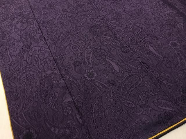 平和屋着物●上質な色無地　ペイズリー花地紋　濃鼠色　やまと誂製　正絹　逸品　CABN6006vp
