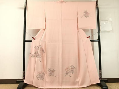 平和屋着物●訪問着　中国三大刺繍　スワトウ相良刺繍　総刺繍　扇面花文　正絹　逸品　未使用　CABN6007vp
