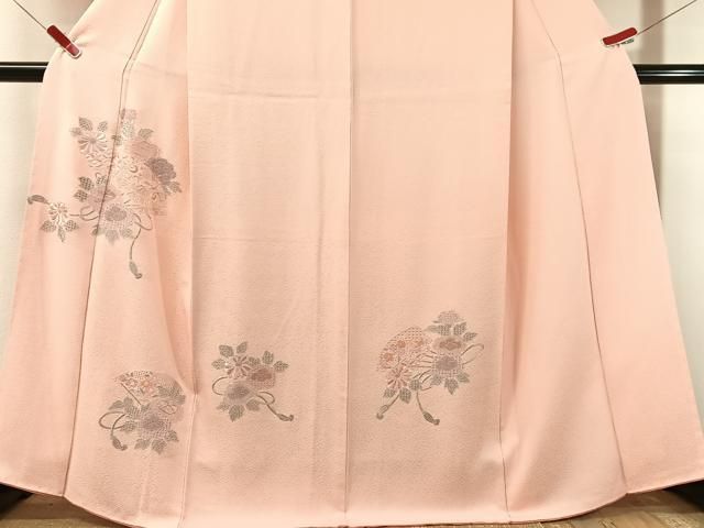 平和屋着物●訪問着　中国三大刺繍　スワトウ相良刺繍　総刺繍　扇面花文　正絹　逸品　未使用　CABN6007vp