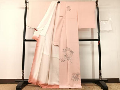平和屋着物●訪問着　中国三大刺繍　スワトウ相良刺繍　総刺繍　扇面花文　正絹　逸品　未使用　CABN6007vp