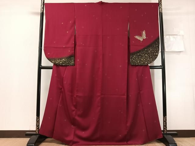 平和屋着物●小振袖　舞蝶文　金銀彩　正絹　逸品　CABN6009vp