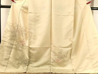 平和屋着物●中国三大刺繍　相良刺繍　天山汕頭刺繍　総刺繍　訪問着　紬地　風景花文　仮絵羽　正絹　逸品　未使用　CABN6010vp