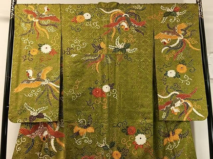 平和屋着物●豪華振袖　鳳凰桐花唐草文　金彩　正絹　逸品　CABN6013vp