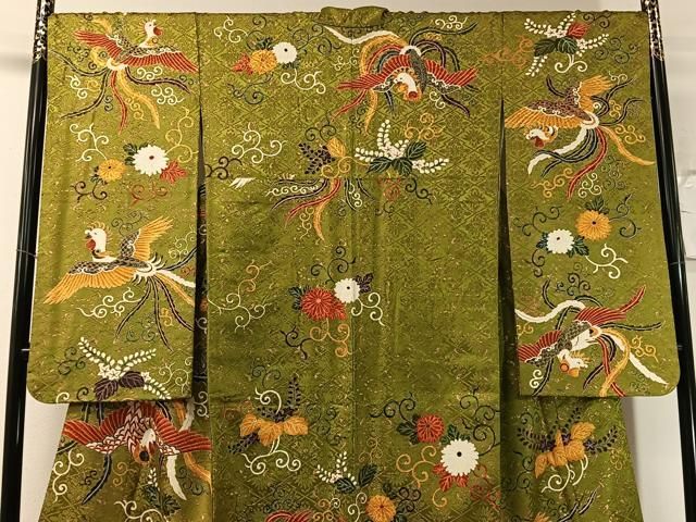 平和屋着物●豪華振袖　鳳凰桐花唐草文　金彩　正絹　逸品　CABN6013vp