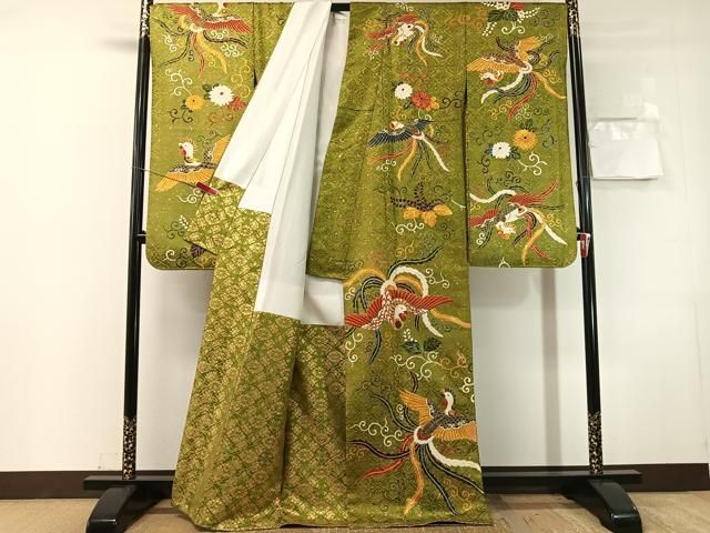 平和屋着物●豪華振袖　鳳凰桐花唐草文　金彩　正絹　逸品　CABN6013vp