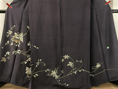 平和屋着物●本加賀友禅作家　松島由美　訪問着　蔦の葉花文　正絹　逸品　CABN6015vp