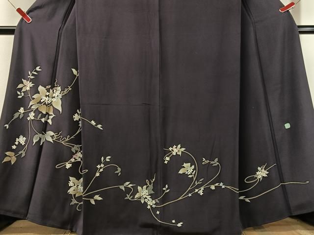 平和屋着物●本加賀友禅作家　松島由美　訪問着　蔦の葉花文　正絹　逸品　CABN6015vp