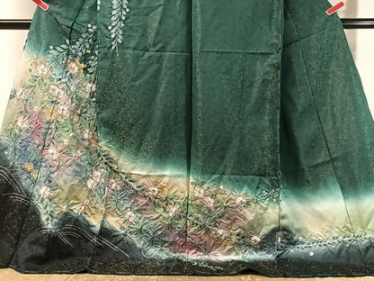平和屋着物●訪問着　辻が花　絞り　暈し染め　金通し地　仮絵羽　正絹　逸品　未使用　CABN6021vp