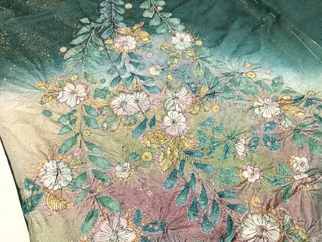 平和屋着物●訪問着　辻が花　絞り　暈し染め　金通し地　仮絵羽　正絹　逸品　未使用　CABN6021vp