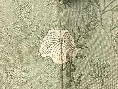 平和屋着物●上質な色無地　草花地紋　千草鼠色　さが美扱い　正絹　逸品　CABN6030vp