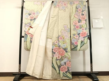 平和屋着物●豪華振袖　総絞り　藤花文　正絹　逸品　CABN6032vp