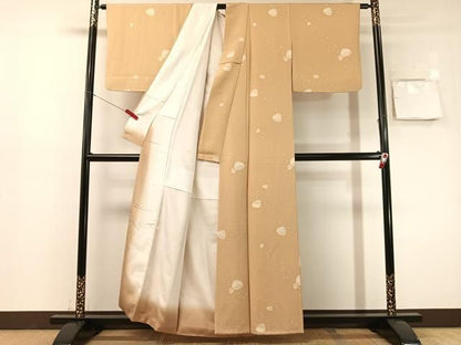 平和屋着物●上質な小紋　貝合わせ花文　正絹　逸品　CABN6034vp