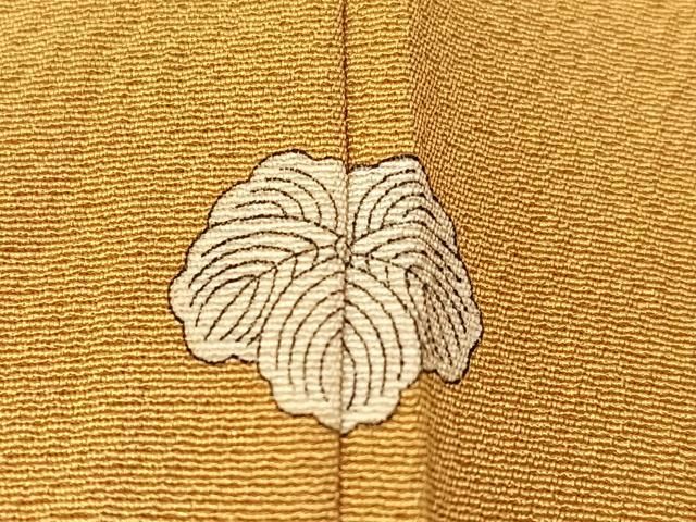 平和屋着物●上質な色無地　黄橡色　正絹　逸品　CABN6035vp