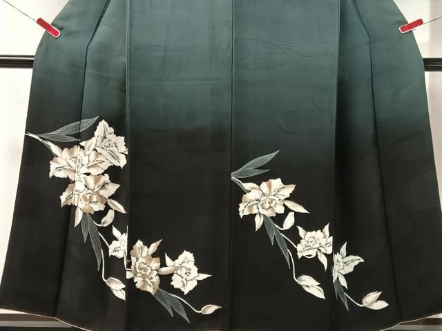 平和屋着物●訪問着　草花文　暈し染め　正絹　逸品　CABN6037vp