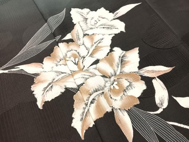 平和屋着物●訪問着　草花文　暈し染め　正絹　逸品　CABN6037vp