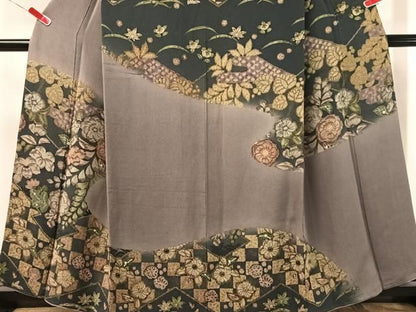 平和屋着物●訪問着　辻が花　暈し染め　金彩　鬼しぼ縮緬　健勝苑扱い　正絹　逸品　CABN6042vp