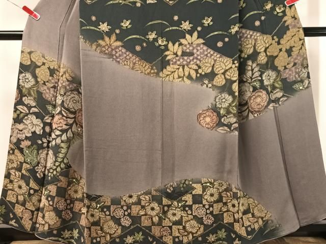 平和屋着物●訪問着　辻が花　暈し染め　金彩　鬼しぼ縮緬　健勝苑扱い　正絹　逸品　CABN6042vp