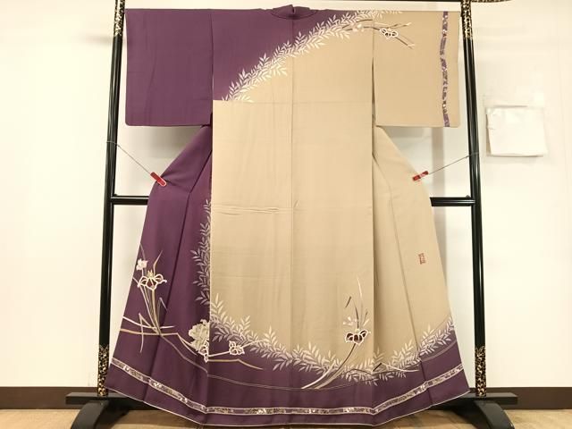 平和屋着物●中村玉緒　訪問着　草花文　暈し染め　正絹　逸品　CABN6044vp