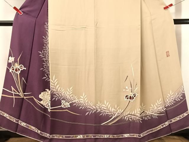 平和屋着物●中村玉緒　訪問着　草花文　暈し染め　正絹　逸品　CABN6044vp